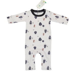 Hipzoo Organic Cotton Baby Rompers - Forest Friends Collection (Beige