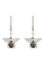 Honey Bee Drop Earrings Silver