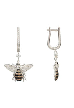 Honey Bee Drop Earrings Silver