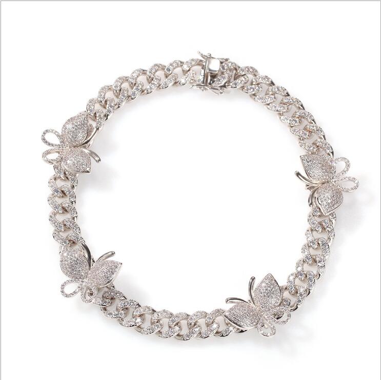 Fashion Tennis Butterfly Choker Necklace Cubic Zircon Diamond