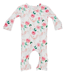 Let's Flamingo - Doodalou Bamboo Baby Romper - 0 - 3 Months