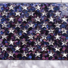 Sparkling American Flag Pearl White Clutch Purse