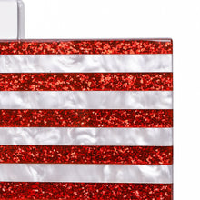 Sparkling American Flag Pearl White Clutch Purse