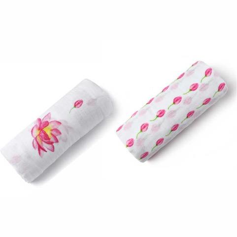 ORGANIC SWADDLE SET - ENCHANTED GARDEN (Magical Lotus + Flower Bud)