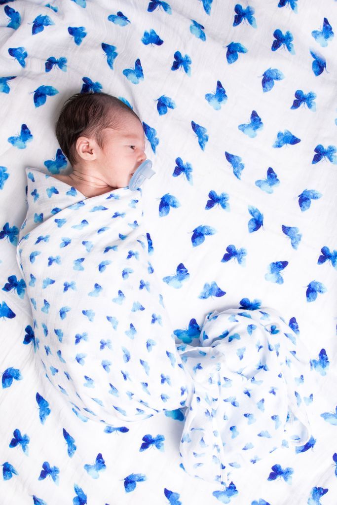 ORGANIC SWADDLE SET - GLOWING GARDEN (Sunflower + Blue Butterfly)