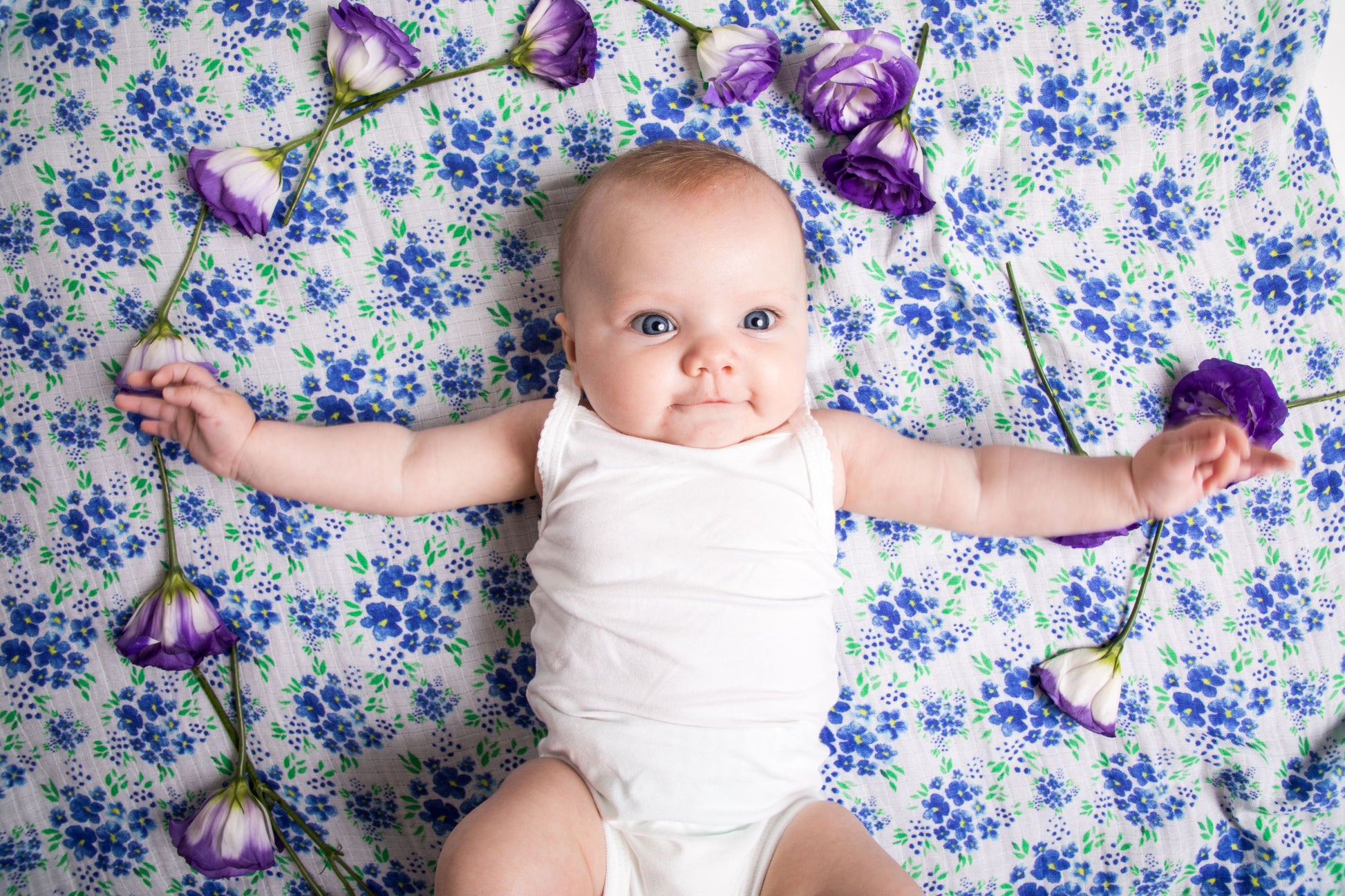 ORGANIC SWADDLE SET - GLOWING GARDEN (Sunflower + Blue Butterfly)