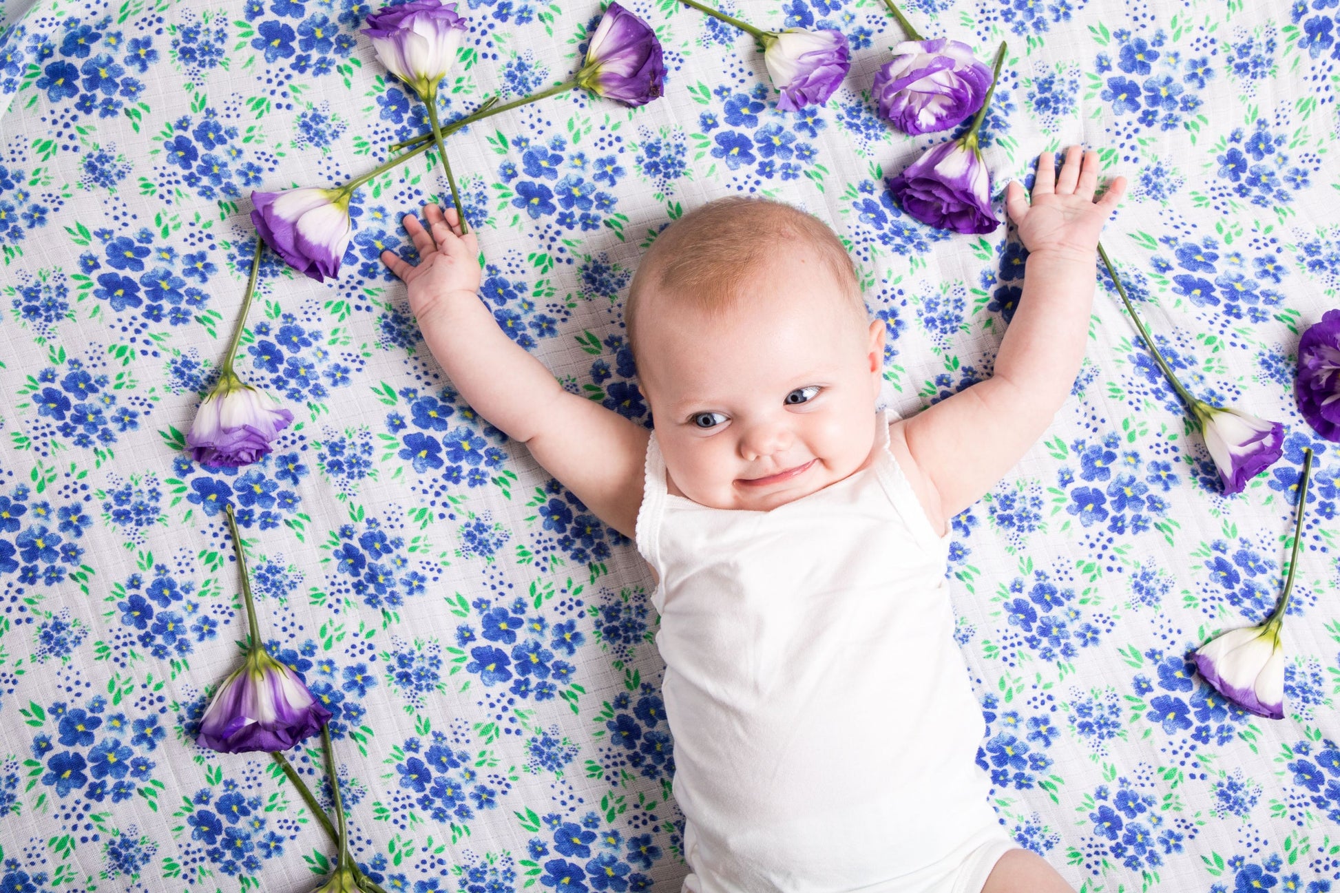 ORGANIC SWADDLE SET - GLOWING GARDEN (Sunflower + Blue Butterfly)