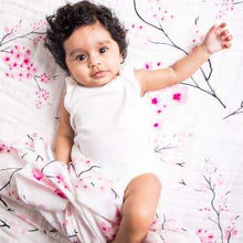 ORGANIC SWADDLE SET - SAKURA (Cherry Blossom + Pink Stripe)