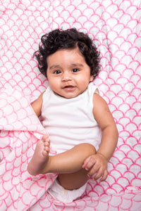 ORGANIC SWADDLE SET - SAKURA (Cherry Blossom + Pink Stripe)