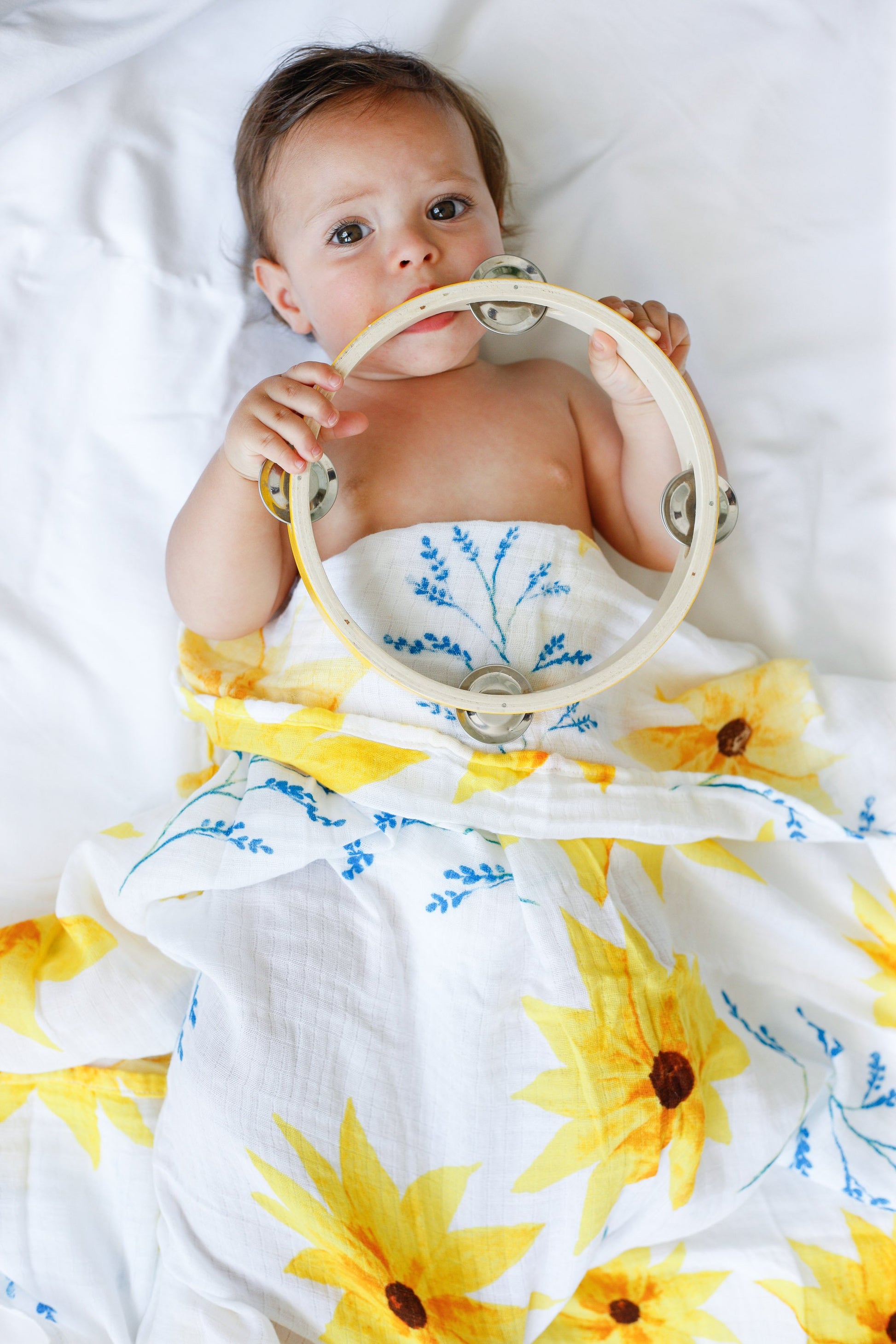 ORGANIC SWADDLE SET - GLOWING GARDEN (Sunflower + Blue Butterfly)