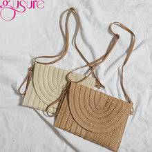 Straw Woven Shoulder Crossbody Beach Clutch Bag