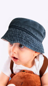 Faded Denim -Kids Fedora Hat 4-8 Years