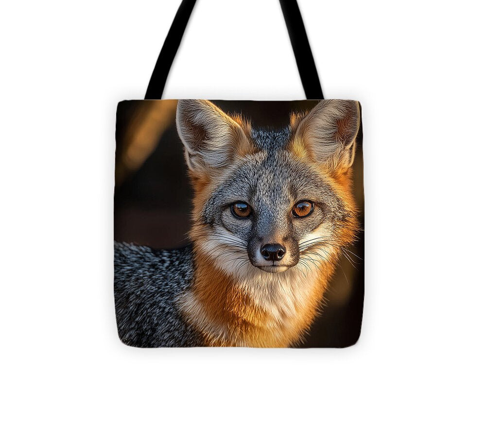Close-up of a Gray Fox - Tote Bag