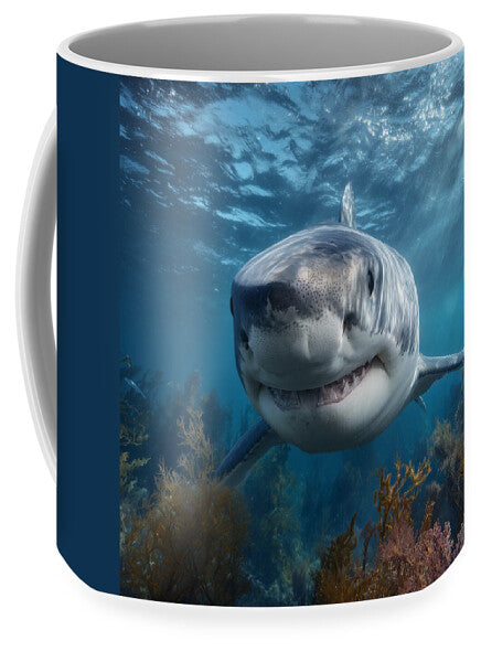 Great White Shark Swimming Underwater - Mug