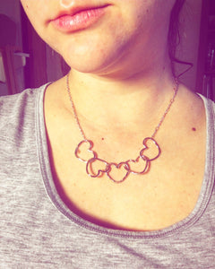 Five Hearts Linked Necklace