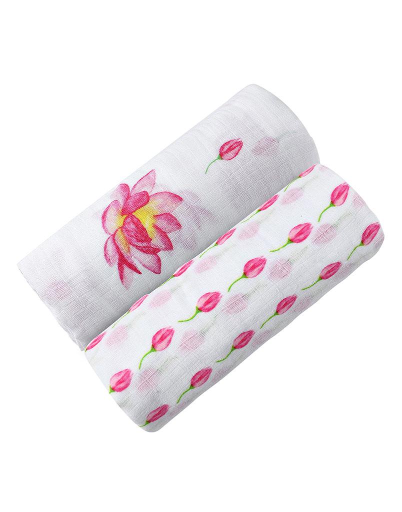 ORGANIC SWADDLE SET - ENCHANTED GARDEN (Magical Lotus + Flower Bud)