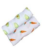 ORGANIC SWADDLE SET - FIRST FOODS (Avocado + Carrot)