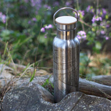 Joshua Tree National Park Engraved Topographic Map Bottle with Bamboo