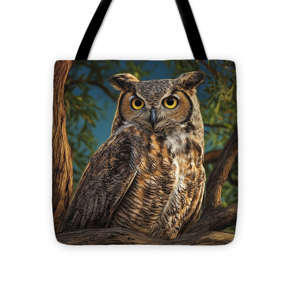 Majestic Owl in Tree - Tote Bag