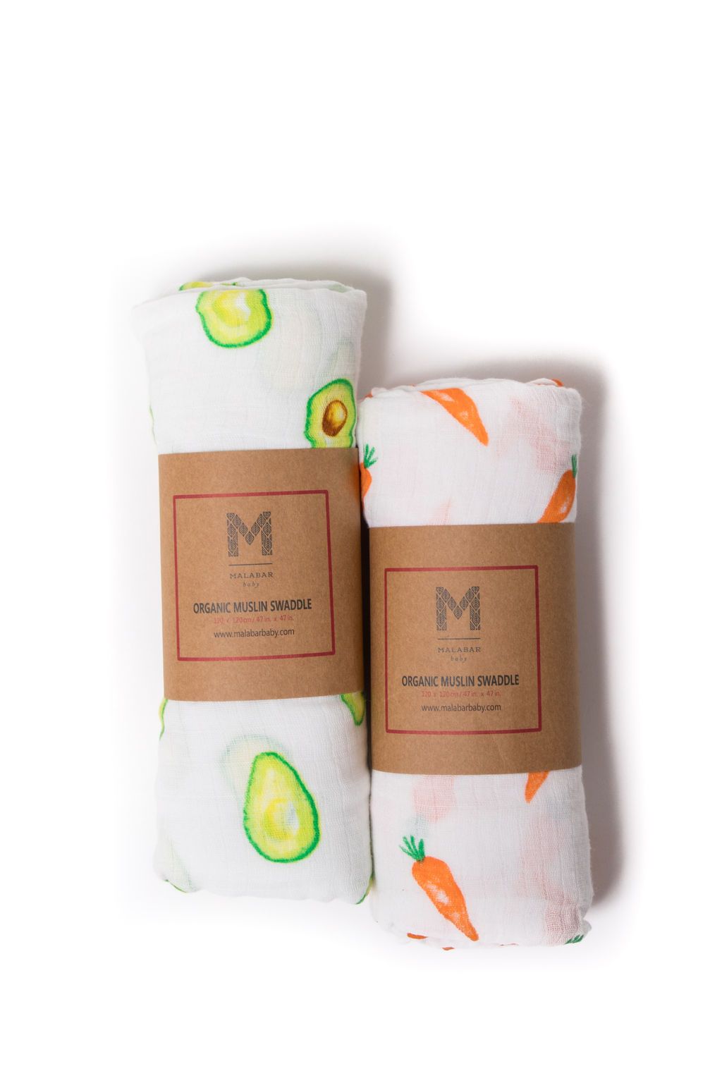 ORGANIC SWADDLE SET - FIRST FOODS (Avocado + Carrot)
