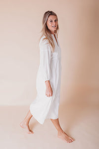 Girl's Cotton Kaftan Dress - White