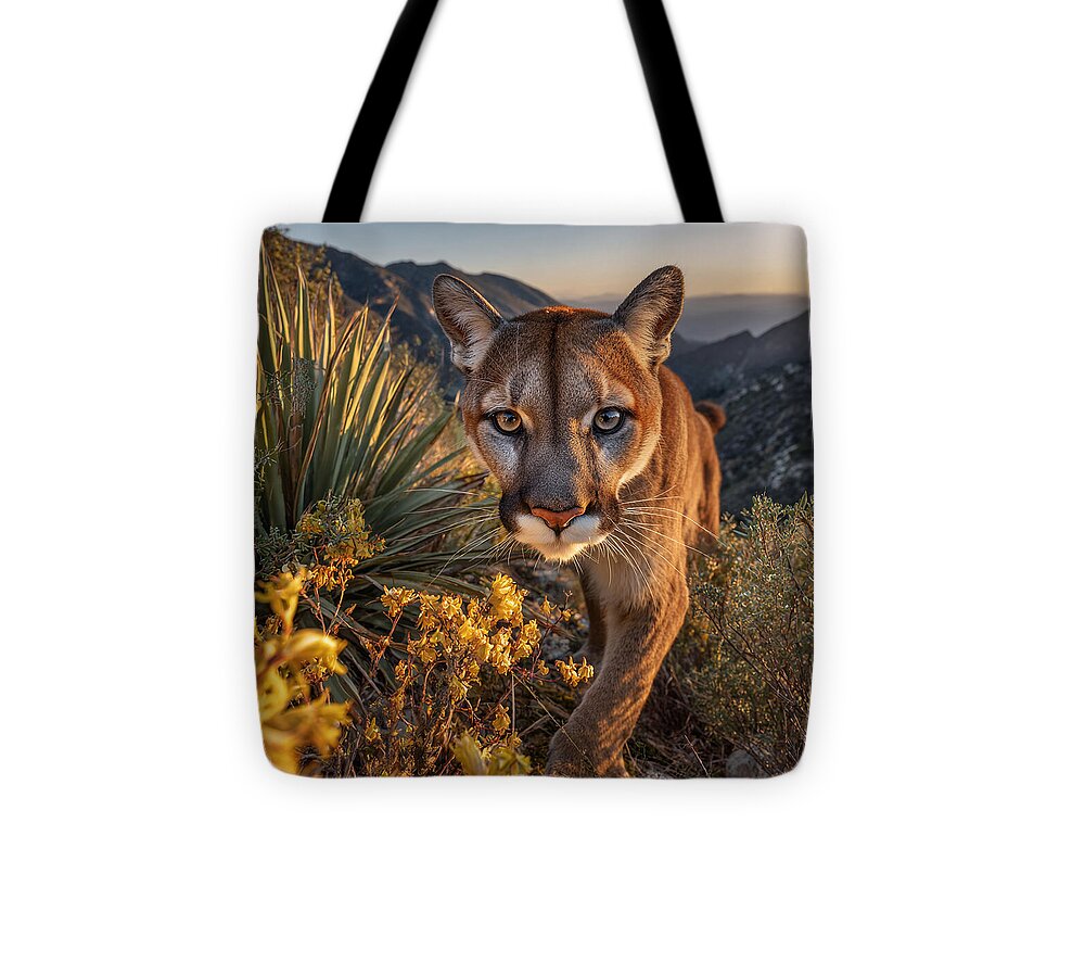 Mountain Lion at Sunset - Tote Bag