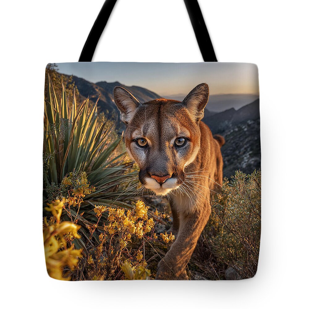 Mountain Lion at Sunset - Tote Bag