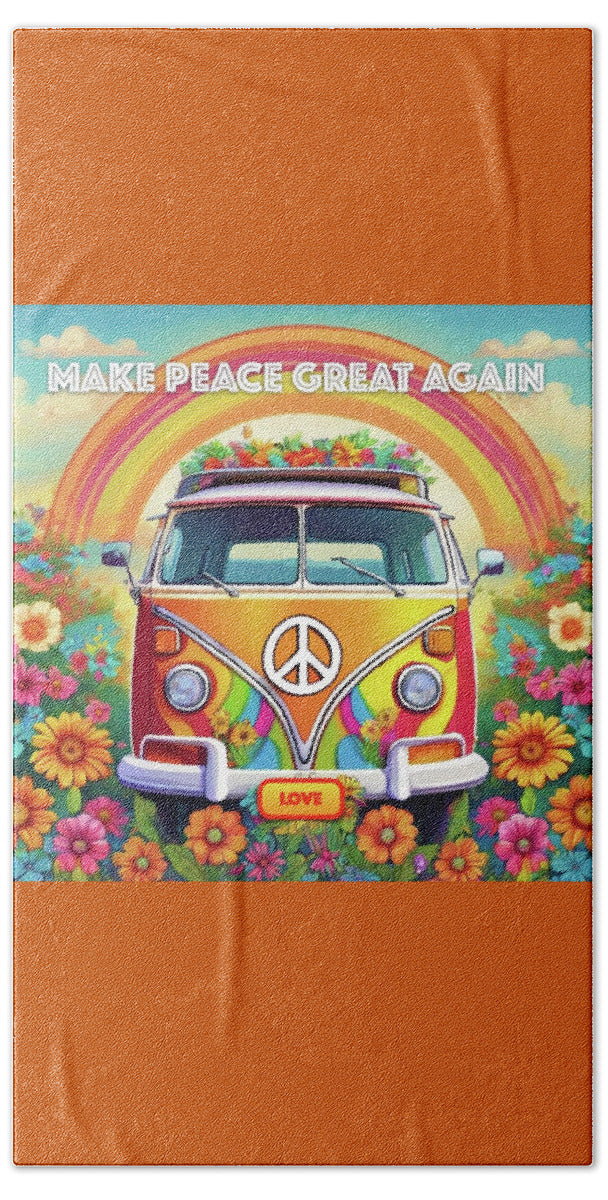 MAKE PEACE GREAT AGAIN - Love Van - Bath Towel