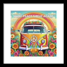 MAKE PEACE GREAT AGAIN - Love Van - Framed Print