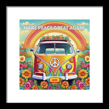 MAKE PEACE GREAT AGAIN - Love Van - Framed Print