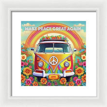 MAKE PEACE GREAT AGAIN - Love Van - Framed Print