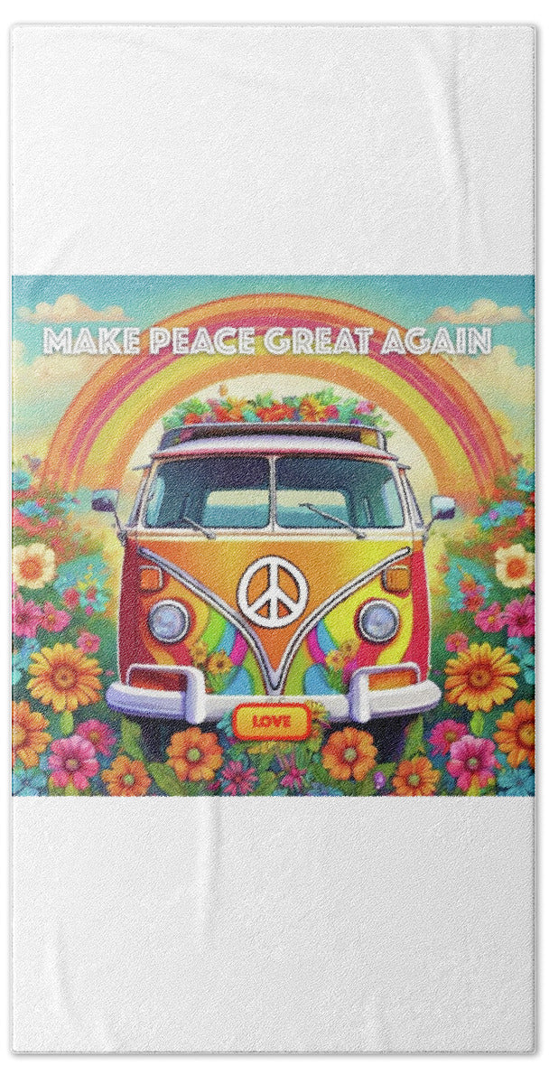 MAKE PEACE GREAT AGAIN - Love Van - Beach Towel