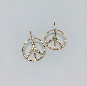 Rustic Peace Sign Earrings - Let There Be Peace Earrings - Small