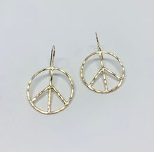 Rustic Peace Sign Earrings - Let There Be Peace Earrings - Small