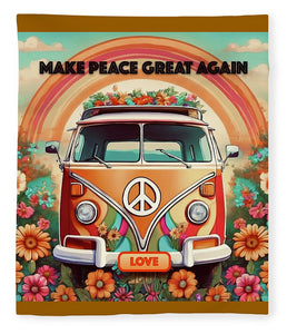 MAKE PEACE GREAT AGAIN - Vintage Love Van - Blanket