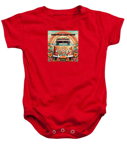 MAKE PEACE GREAT AGAIN - Vintage Love Van - Baby Onesie