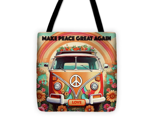 MAKE PEACE GREAT AGAIN - Vintage Love Van - Tote Bag