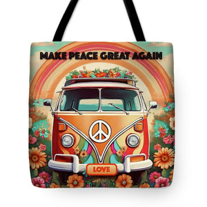 MAKE PEACE GREAT AGAIN - Vintage Love Van - Tote Bag