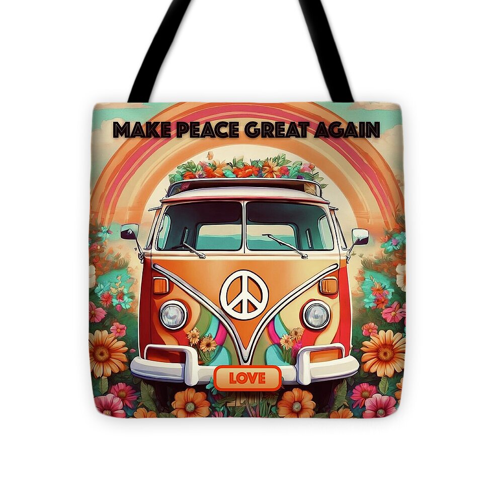 MAKE PEACE GREAT AGAIN - Vintage Love Van - Tote Bag