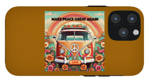 MAKE PEACE GREAT AGAIN - Vintage Love Van - Phone Case