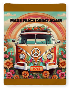 MAKE PEACE GREAT AGAIN - Vintage Love Van - Blanket