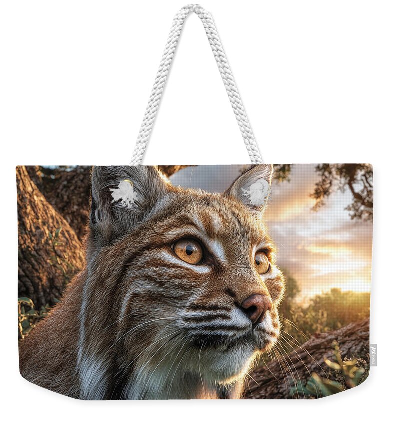 Watchful Lynx at Sunset - Weekender Tote Bag